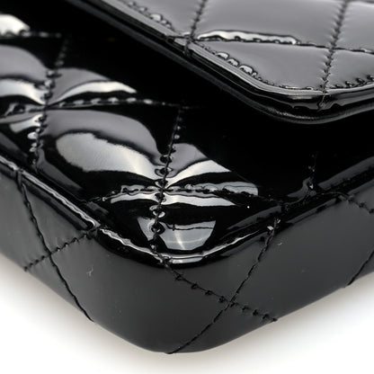 Chanel Patent Enamel Quilted Coco Hearts Clutch With Chain Black 10 of 11