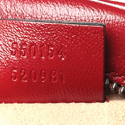 Gucci Glazed Calfskin Matelasse Heart Mini GG Marmont Round Shoulder Bag Romantic Cerise 7 of 10