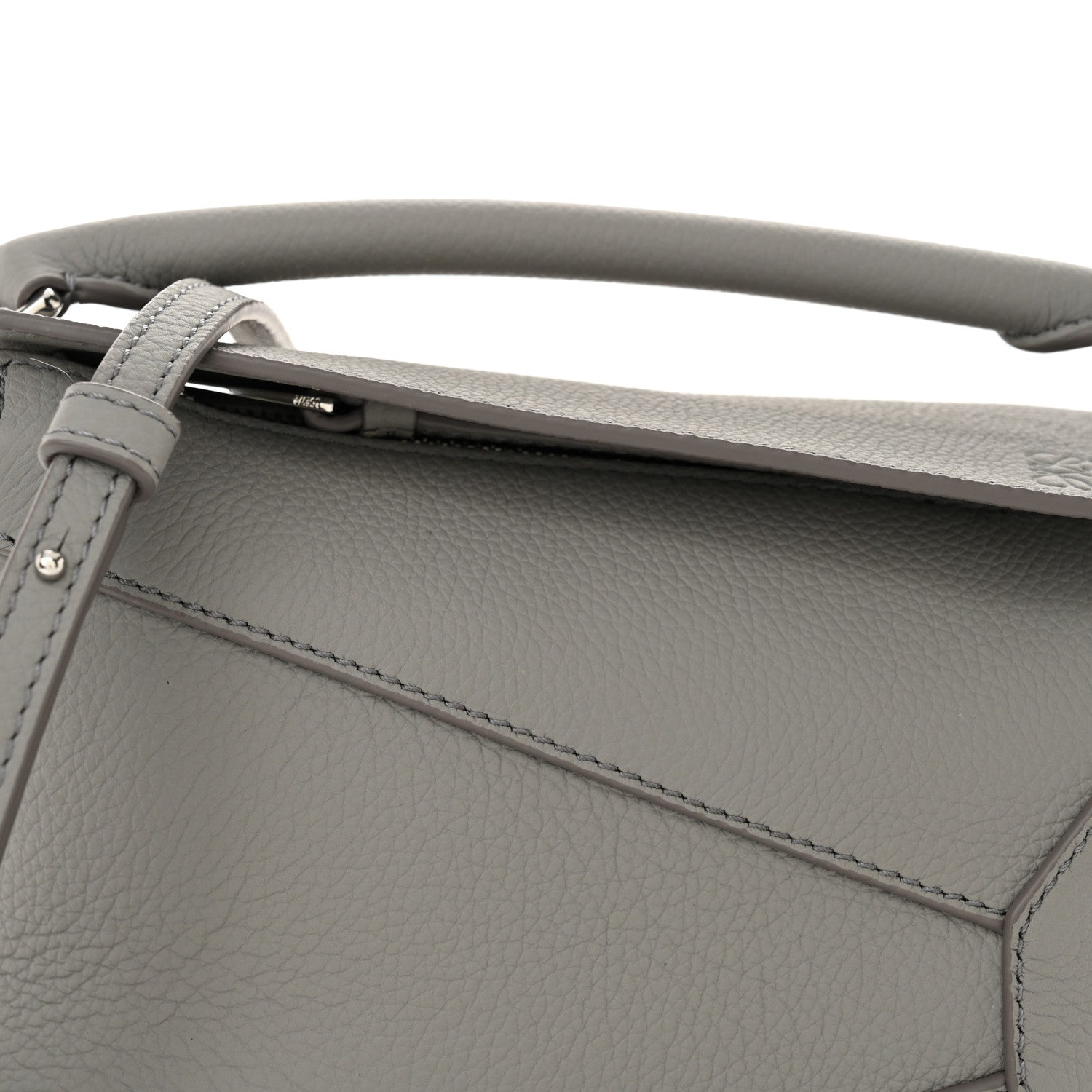 Loewe Soft Grained Calfskin Mini Puzzle Edge Bag Pearl Grey 8 of 10