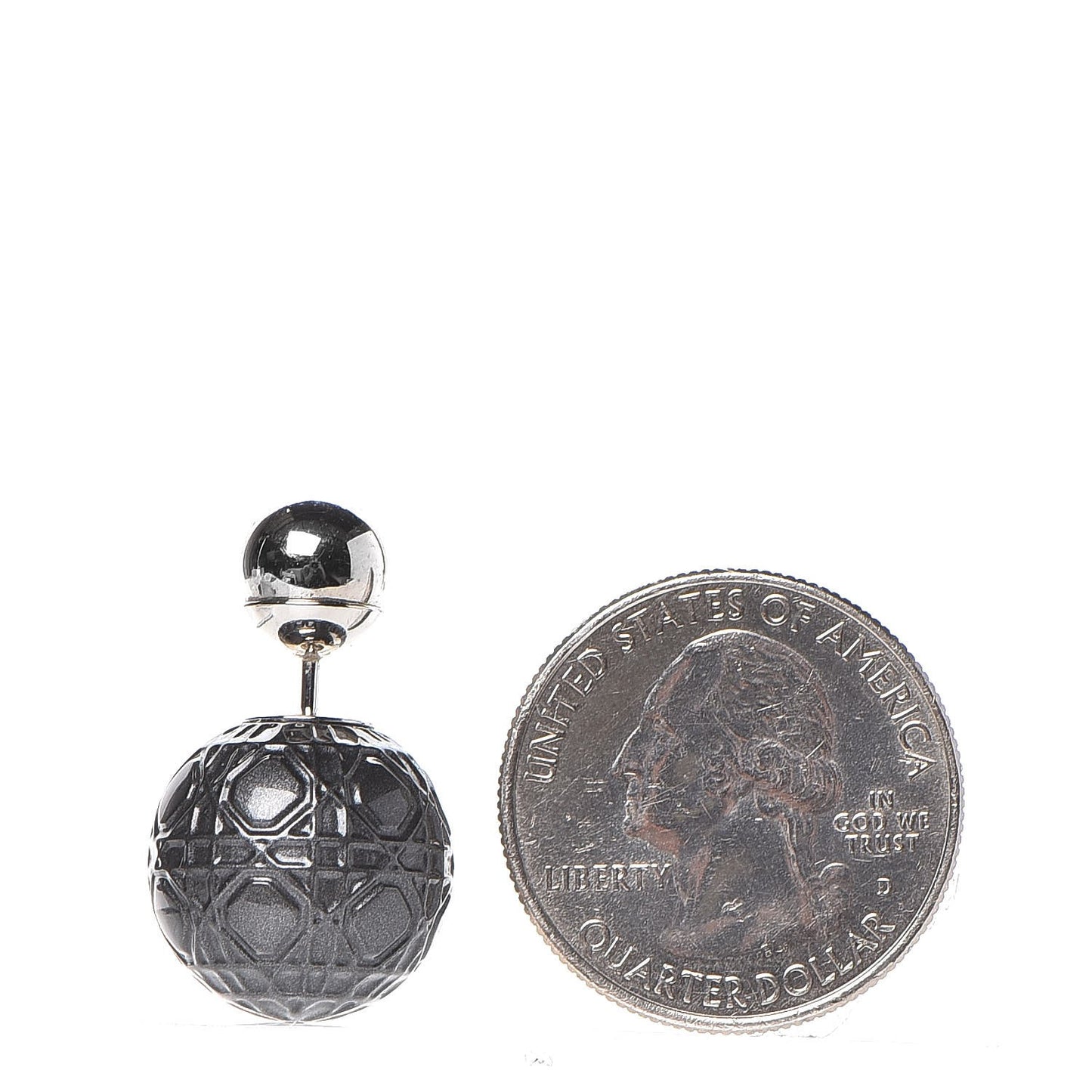 Metal Cannage Mise En Dior Tribal Earrings Grey
