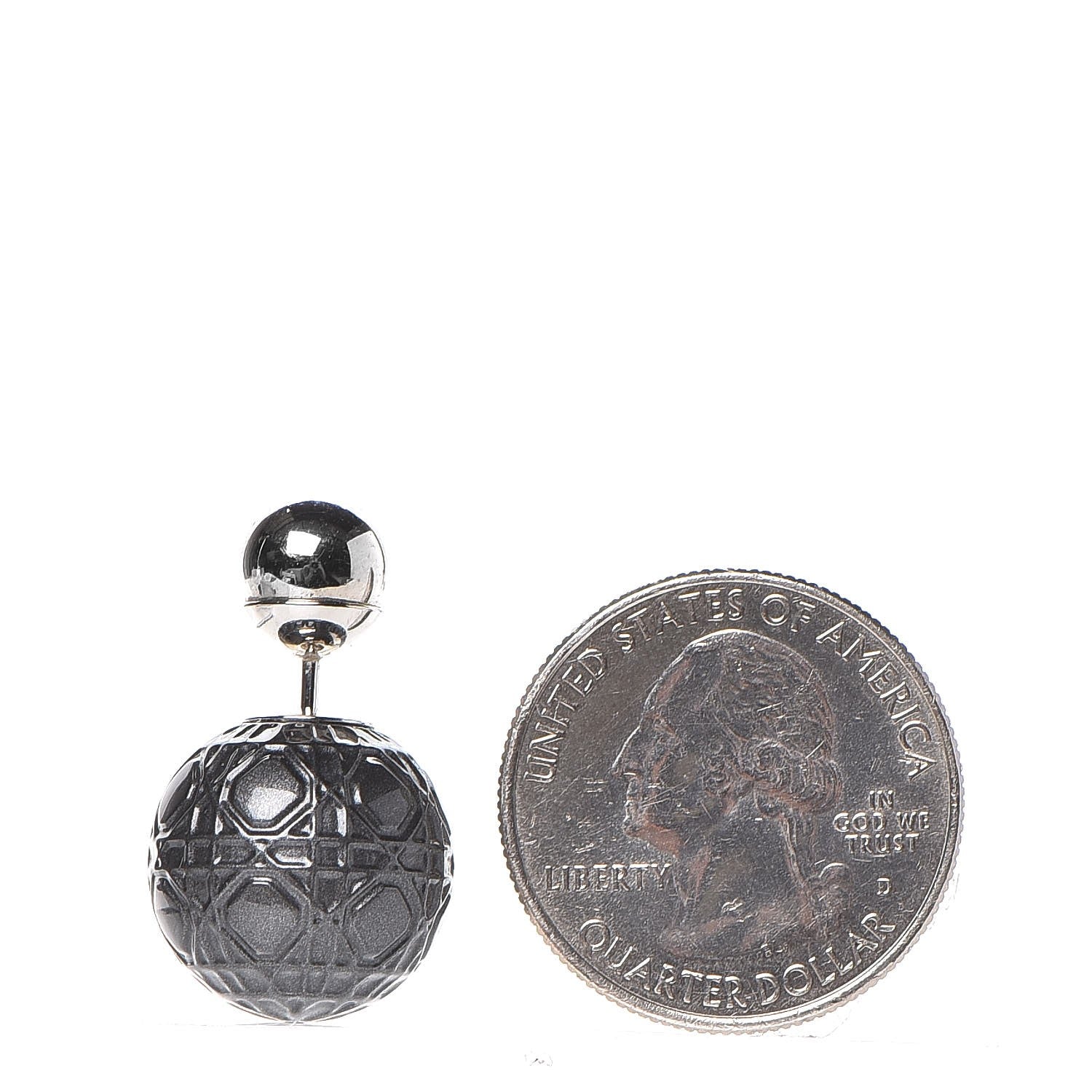 Christian Dior Metal Cannage Mise En Dior Tribal Earrings Grey 2 of 4