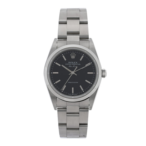 Stainless Steel 34mm Air-King Oyster Perpetual Precision Watch Black 14000M