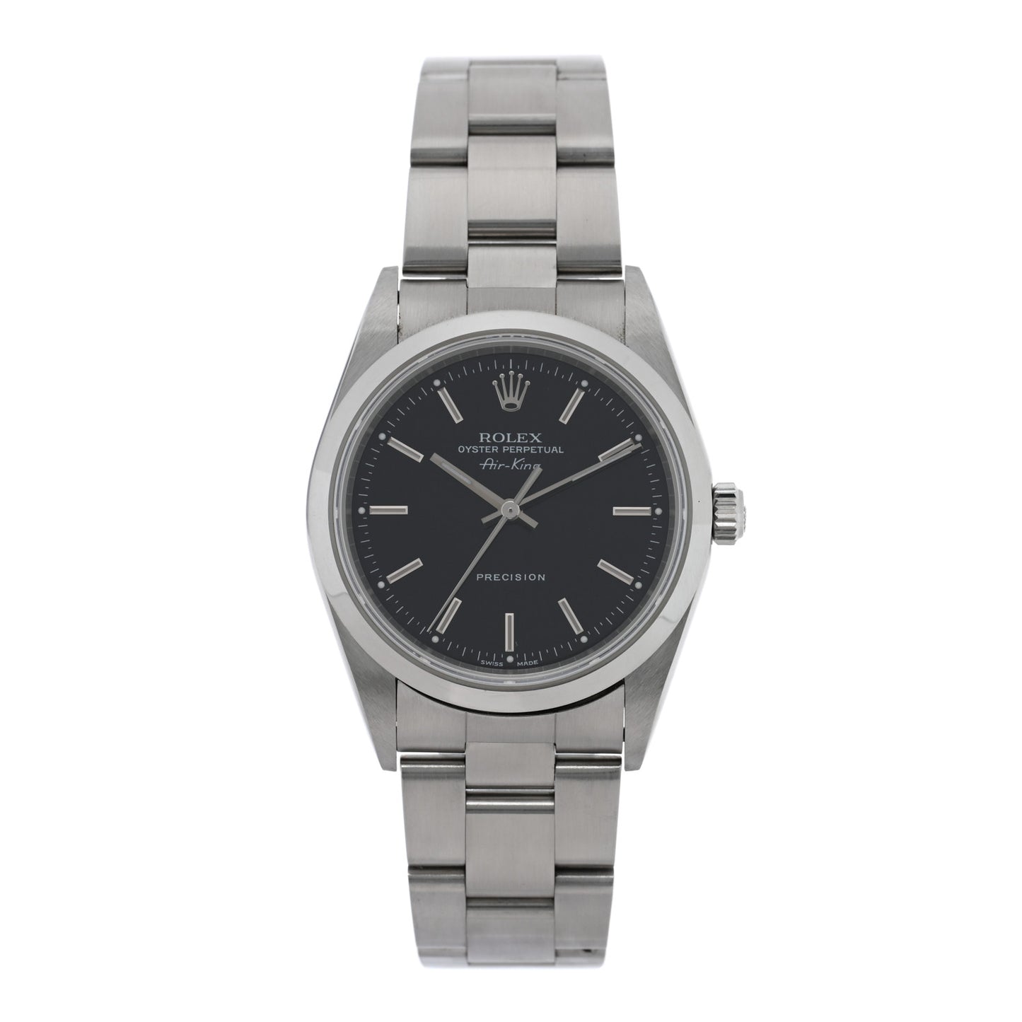 Stainless Steel 34mm Air-King Oyster Perpetual Precision Watch Black 14000M