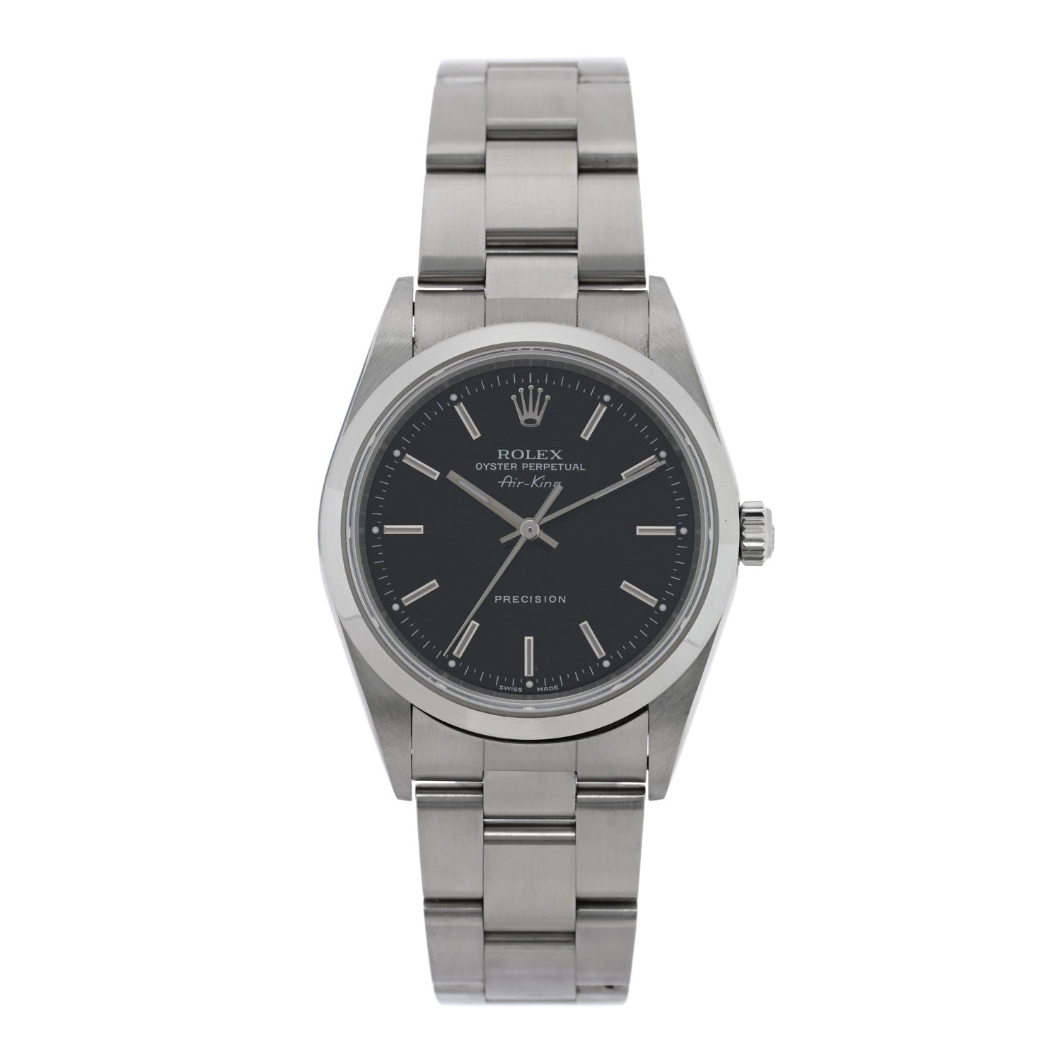 Rolex Stainless Steel 34mm Air-King Oyster Perpetual Precision Watch Black 14000M 1 of 4