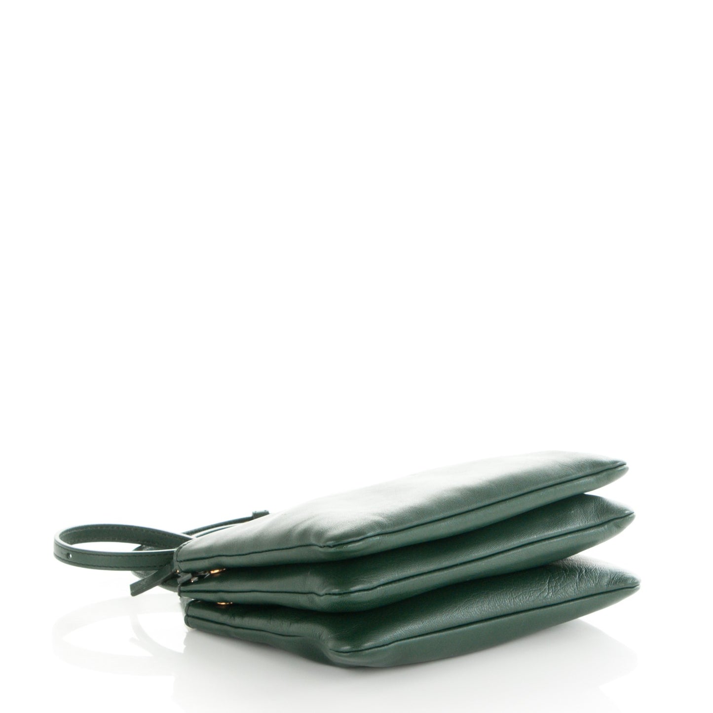 Lambskin Small Trio Crossbody Bag Dark Green