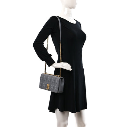 Burberry Lambskin Quilted Small Lola Bag Grey 3 of 8