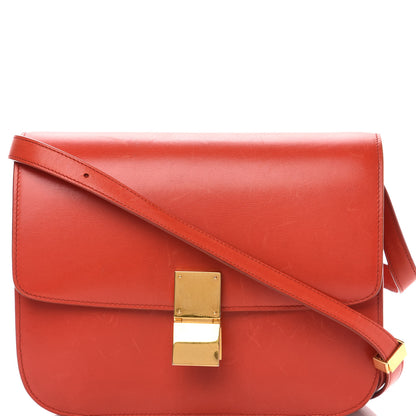 Celine Box Calfskin Medium Classic Box Flap Bag Red 12 of 12