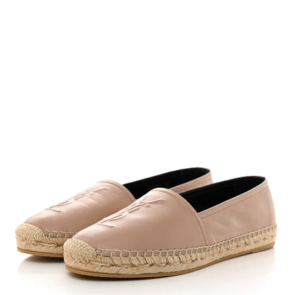 Saint Laurent Lambskin Monogram Espadrilles 39.5 Nude 3 of 9