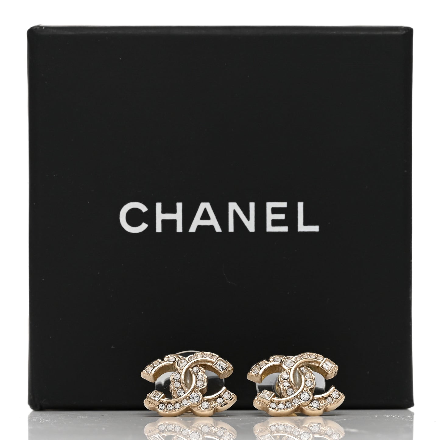 Crystal CC Earrings Gold