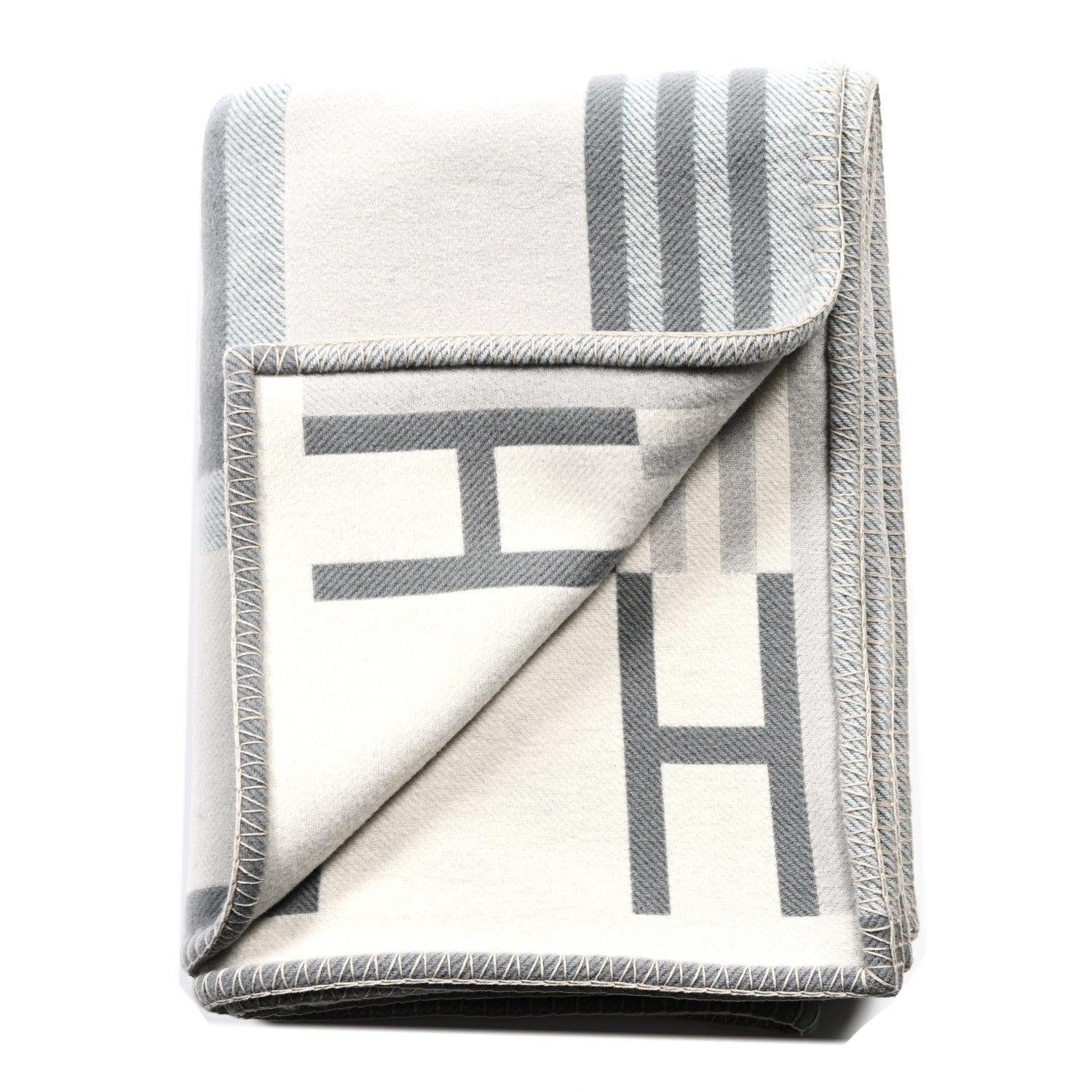 Hermes Wool Cashmere Ithaque Blanket Gris Perle 2 of 3