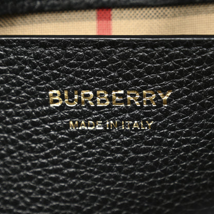 Burberry Coated Canvas Calfskin Vintage Check Medium Note Crossbody Bag Black 6 of 11