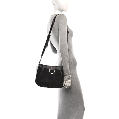 Gucci Denim Monogram Small D Silver Ring Messenger Brown 2 of 10