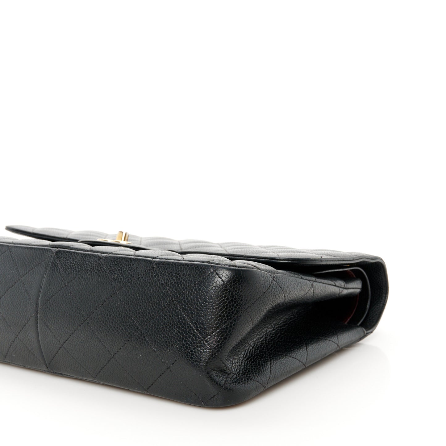 Caviar Quilted Jumbo Double Flap Black
