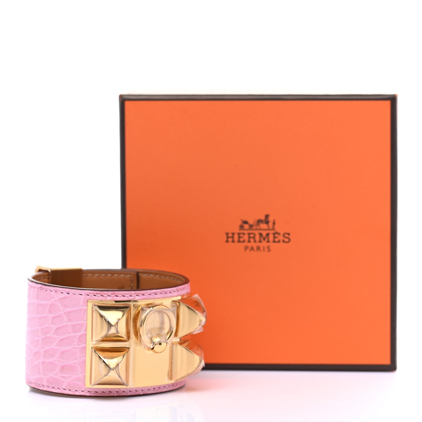 Matte Alligator Collier De Chien CDC Bracelet T2 5P Pink