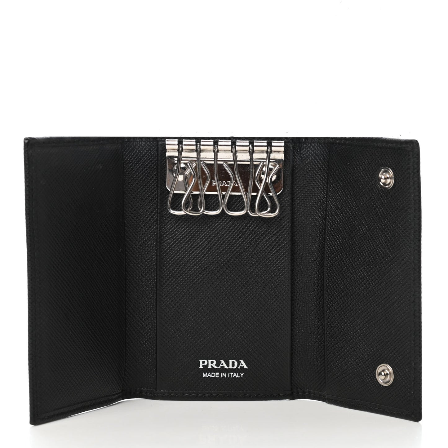 Saffiano Metal 6 Key Holder Black