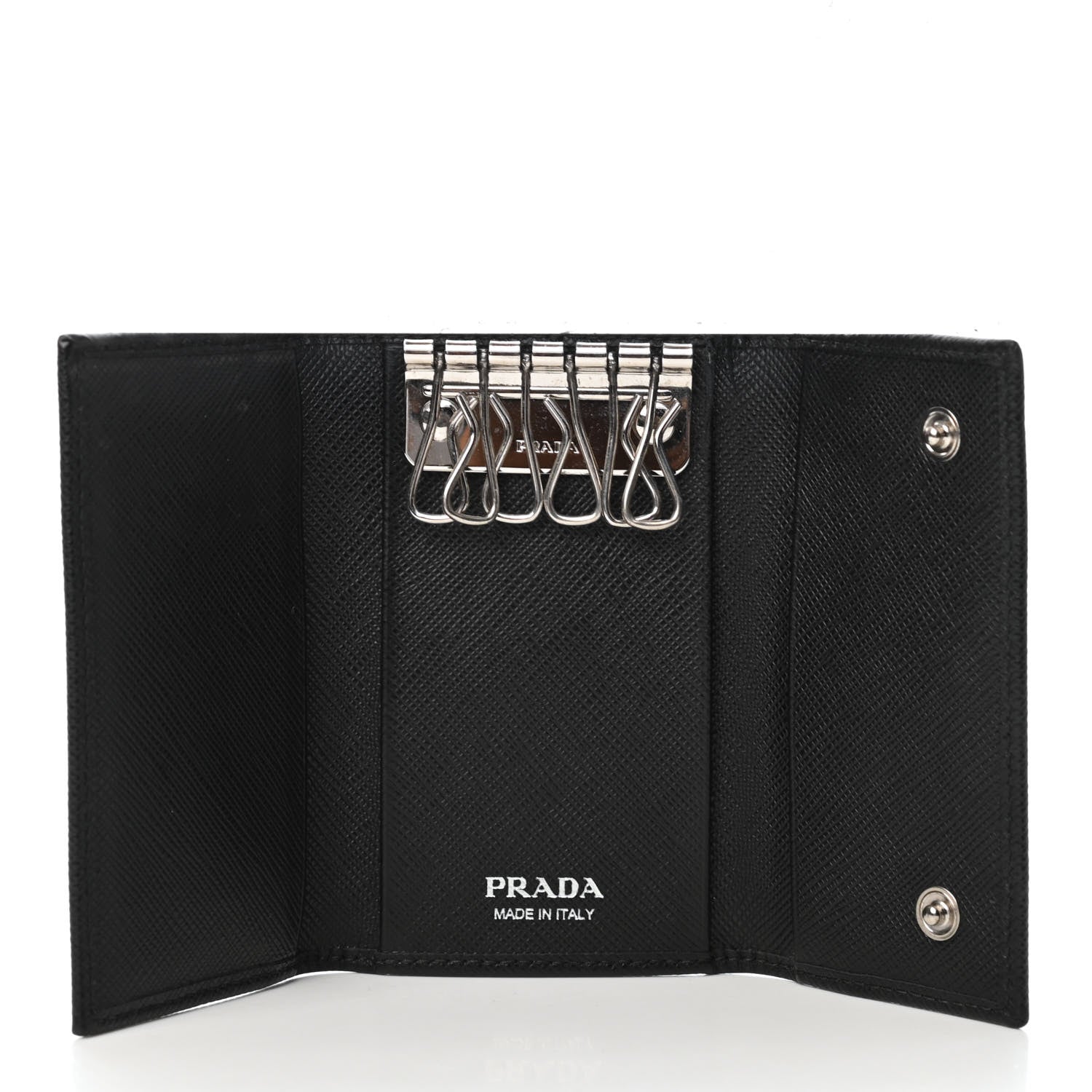 Prada Saffiano Metal 6 Key Holder Black 3 of 4
