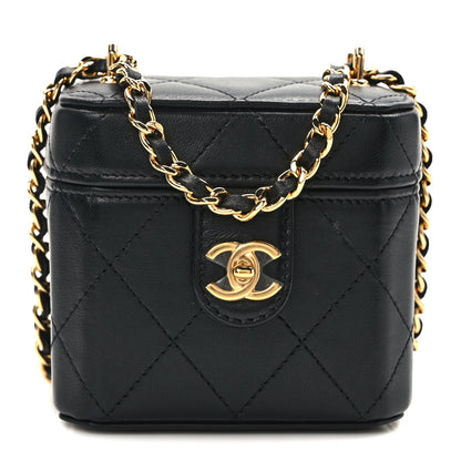 Chanel Lambskin Quilted Vanity Clutch With Chain Black 1 of 13
