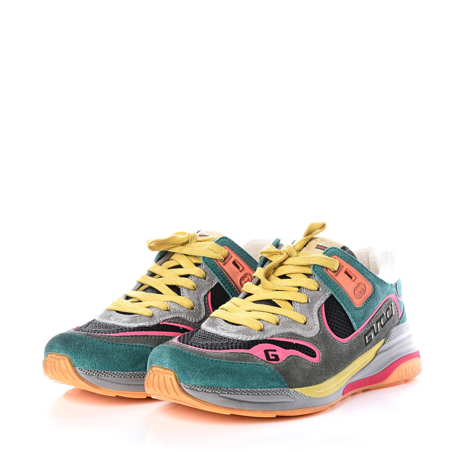 Suede Calfskin Womens Ultrapace Sneakers 37 Green