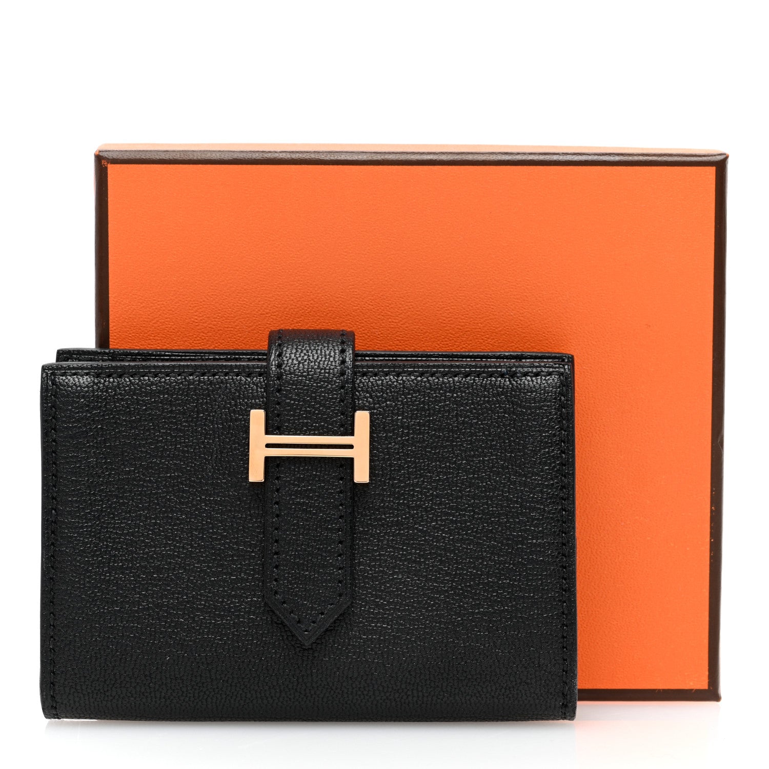 Hermes Chevre Mysore Mini Bearn Wallet Black 8 of 8