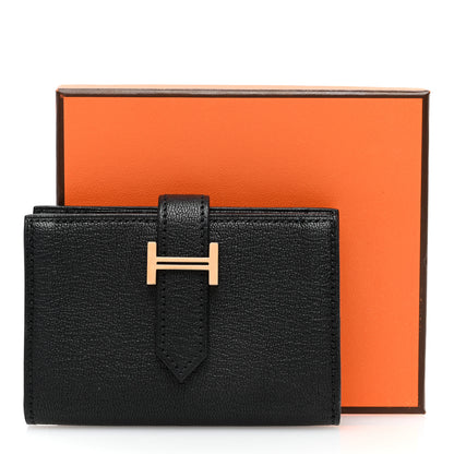 Hermes Chevre Mysore Mini Bearn Wallet Black 8 of 8