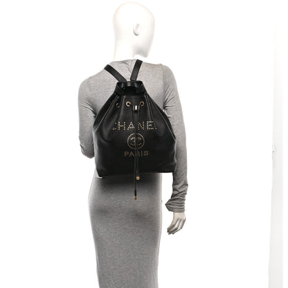 Chanel Caviar Deauville Drawstring Backpack Black 2 of 10
