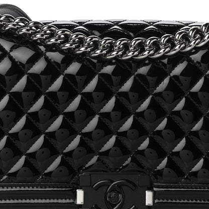 Chanel Patent Calfskin Quilted Medium Plexiglass Boy Flap Black 10 of 11
