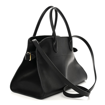 The Row Polished Saddle Calfskin Soft Margaux 12 Black 3 of 9