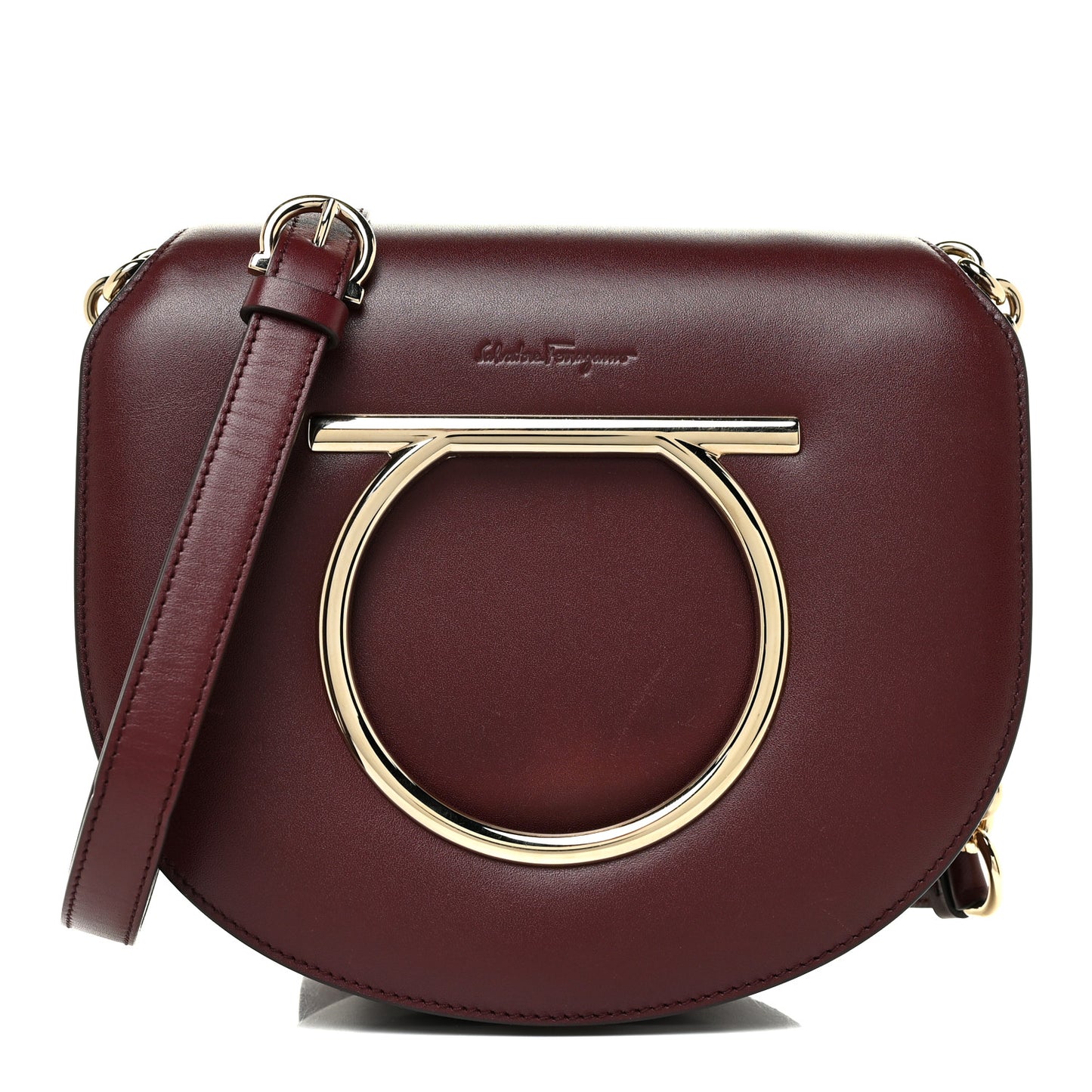 Calfskin Small Vela Flap Bag Wine