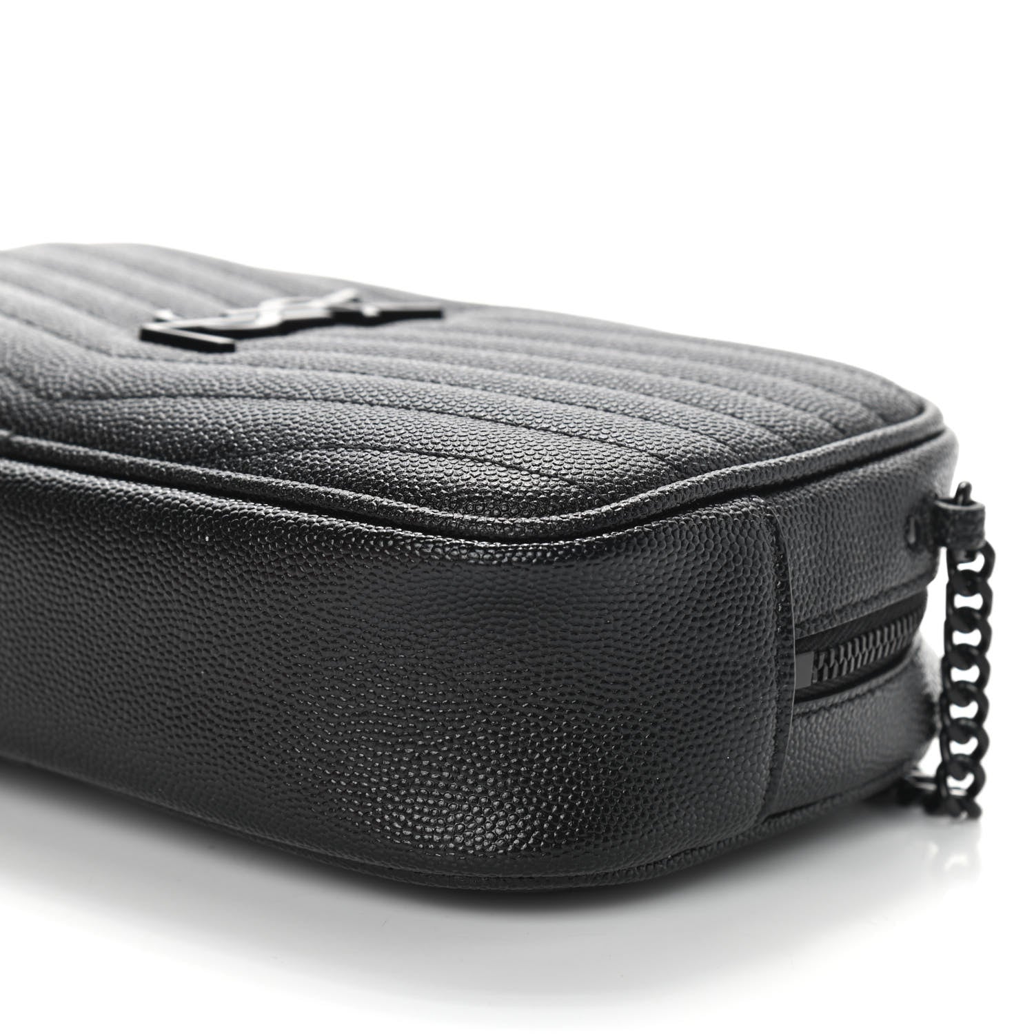 Saint Laurent Grain De Poudre Matelasse Monogram Mini Lou Camera Bag Black 9 of 9