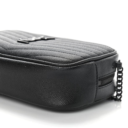 Saint Laurent Grain De Poudre Matelasse Monogram Mini Lou Camera Bag Black 9 of 9