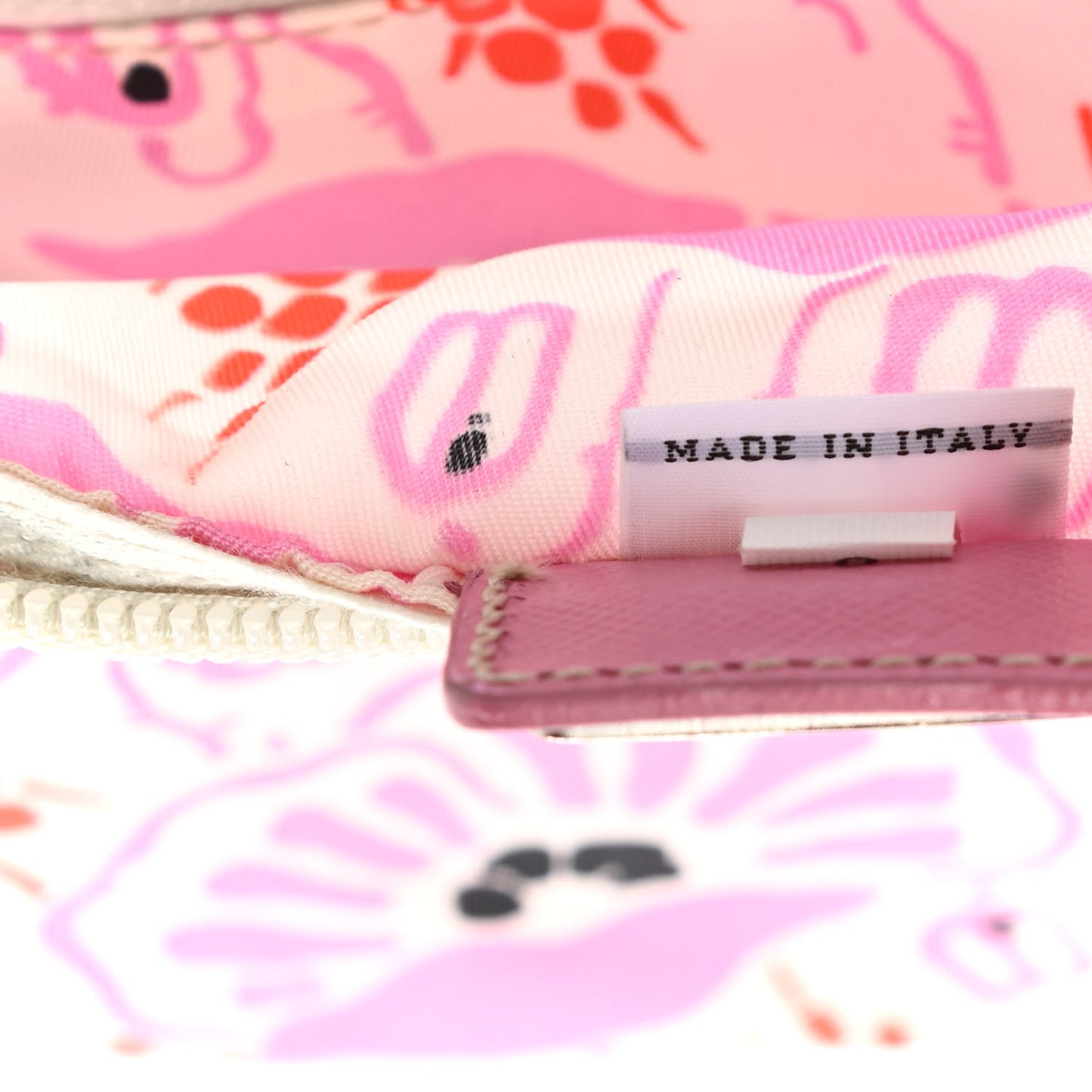 Tessuto Nylon Print Cosmetic Pouch Rosa