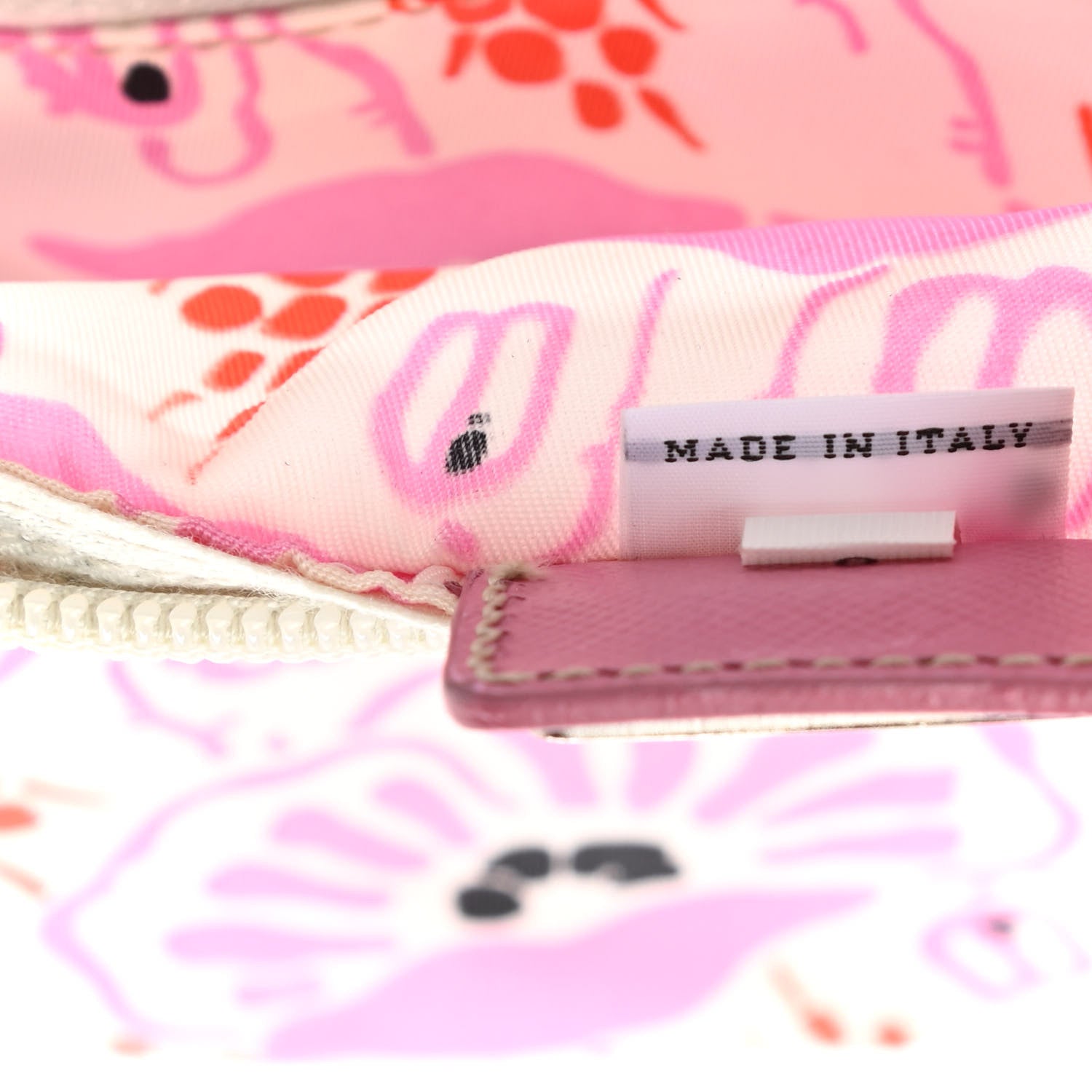 Prada Tessuto Nylon Print Cosmetic Pouch Rosa 7 of 10
