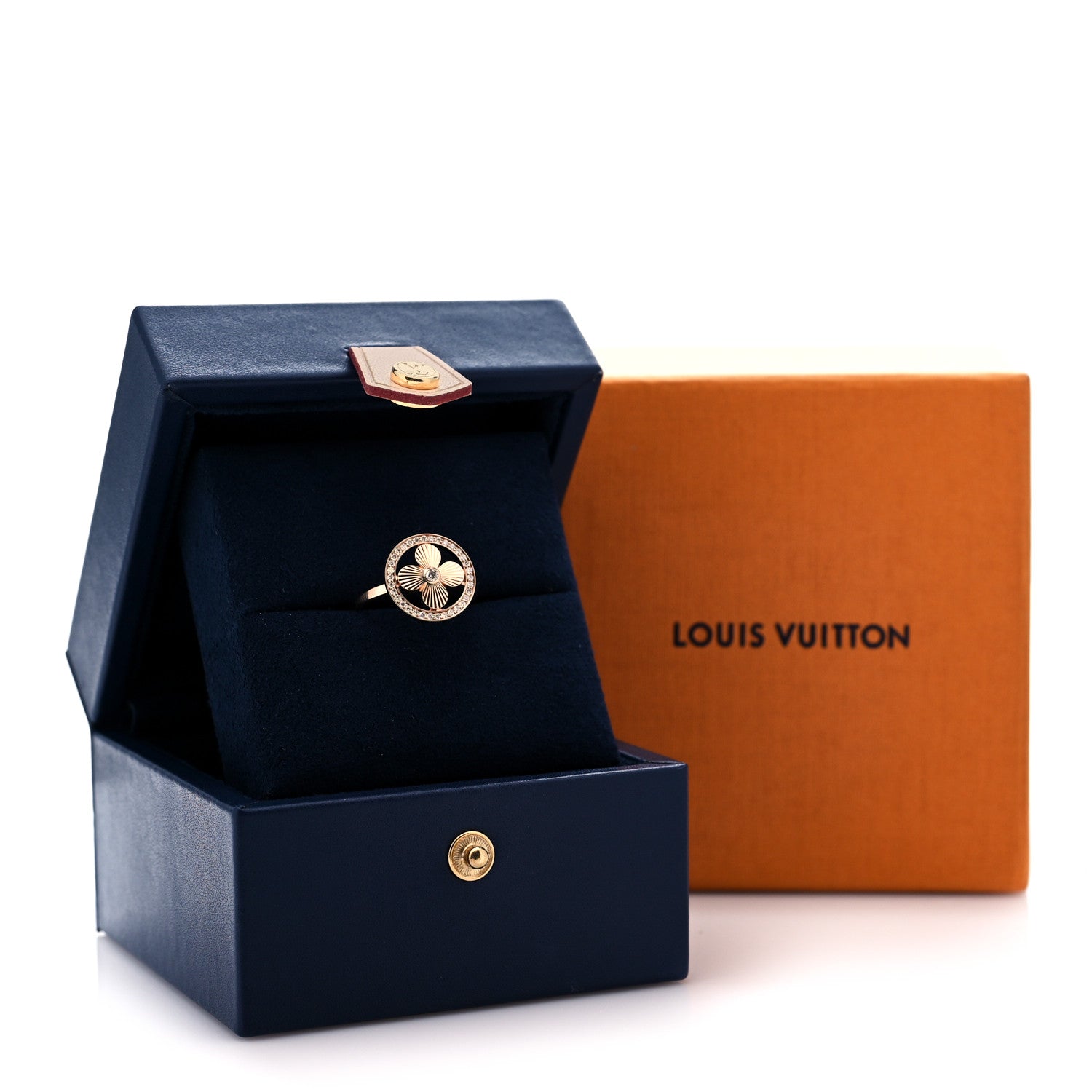 Louis Vuitton 18K Pink Gold Diamond BB Blossom Ring 54 6.75 7 of 7