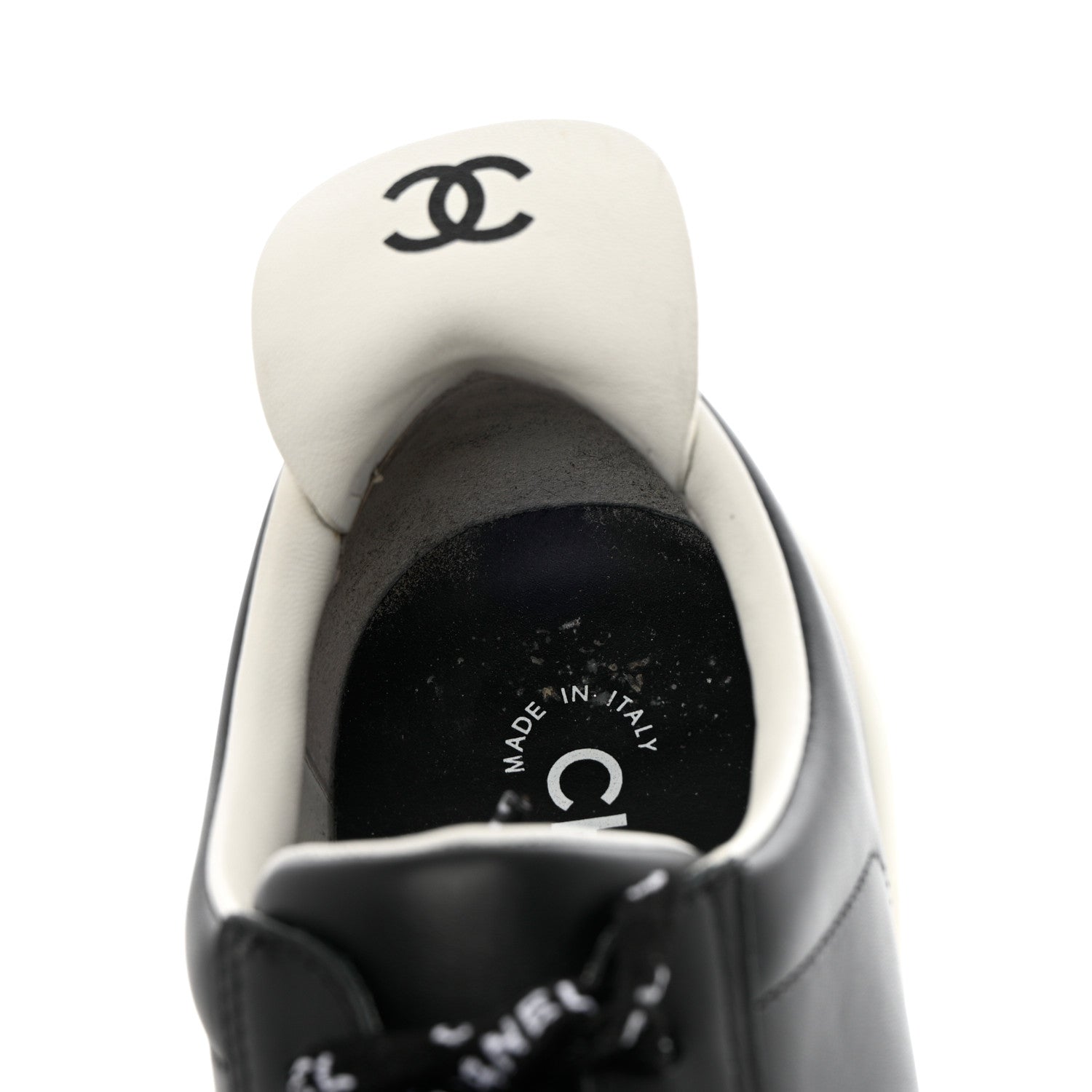 Chanel Calfskin CC Womens Sneakers 38 Black 14 of 14