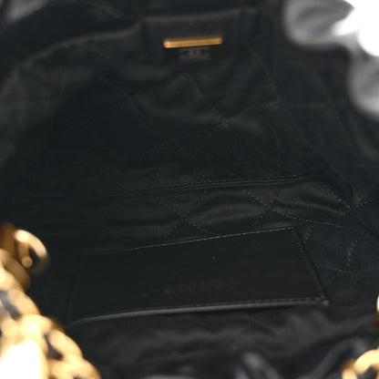 Chanel Shiny Calfskin Quilted Pearl CC Chain Mini Chanel 22 Black 5 of 11