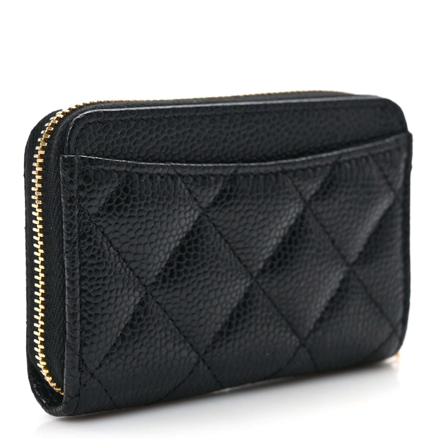 Chanel Caviar Quilted Zip Coin Purse Black 3 of 8