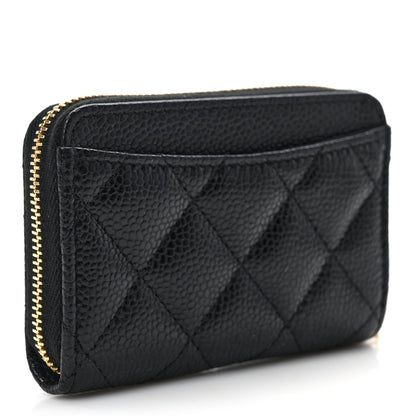 Chanel Caviar Quilted Zip Coin Purse Black 3 of 8