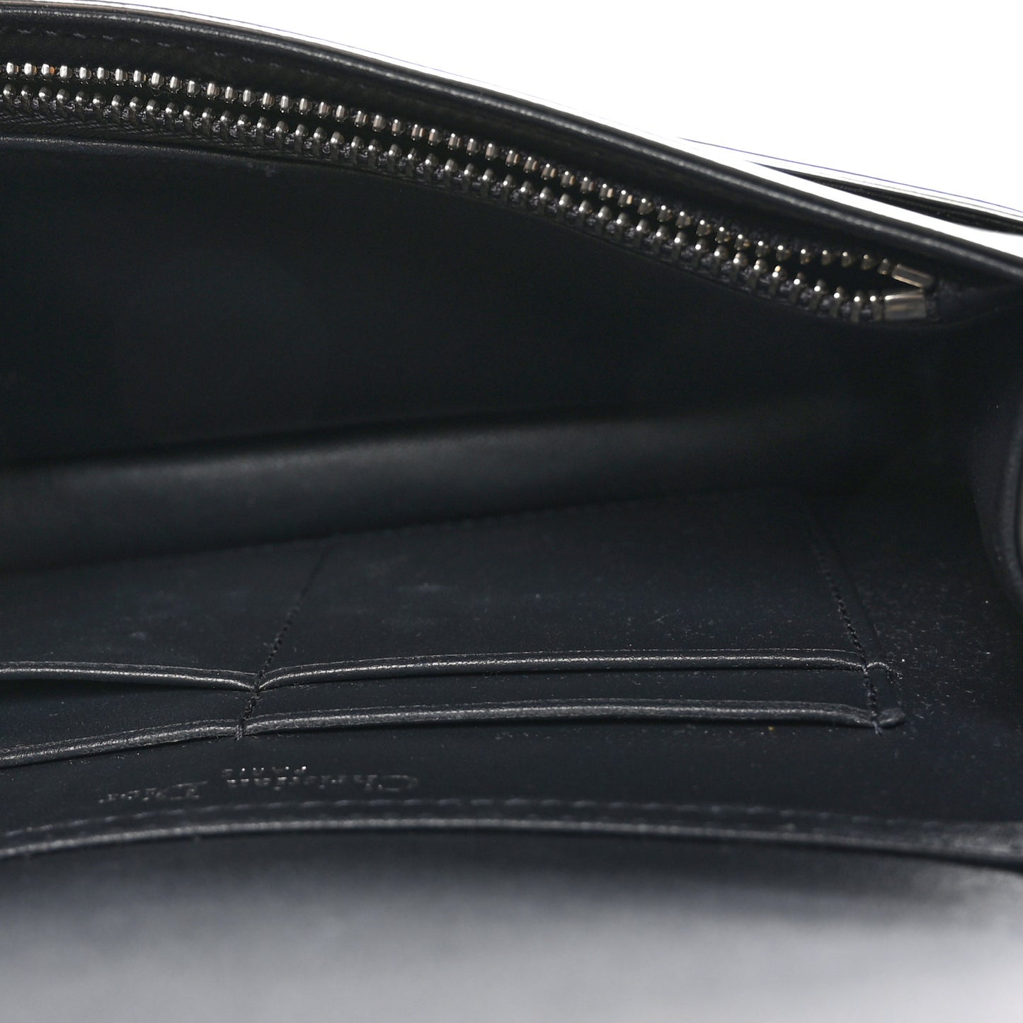 Metallic Patent Micro-Cannage Diorama Wallet on Chain Pouch Silver