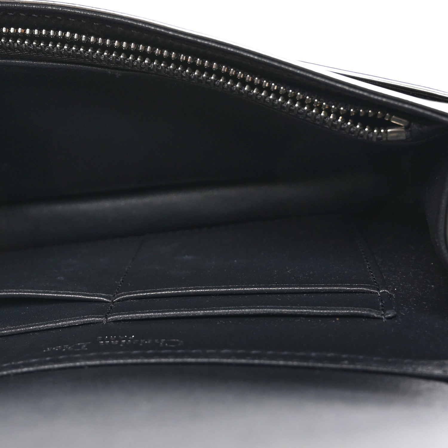 Christian Dior Metallic Patent Micro-Cannage Diorama Wallet on Chain Pouch Silver 5 of 9