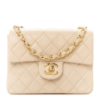 Chanel Lambskin Quilted Mini Square Flap Beige 1 of 12