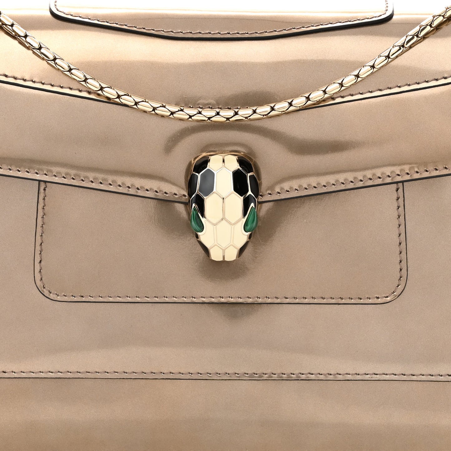 Metallic Calfskin Serpenti Forever Crossbody Bag Bronze