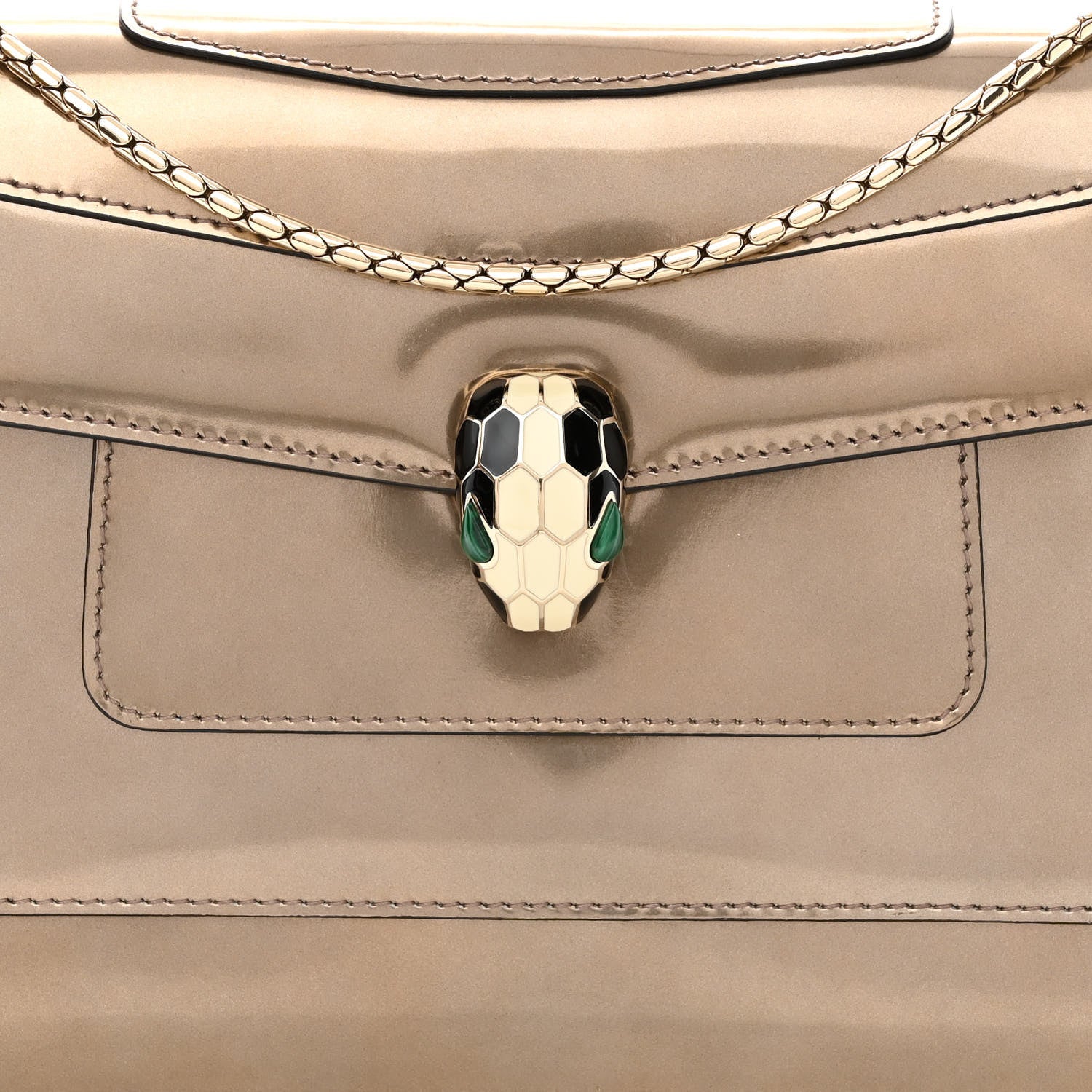 Bulgari Metallic Calfskin Serpenti Forever Crossbody Bag Bronze 9 of 13