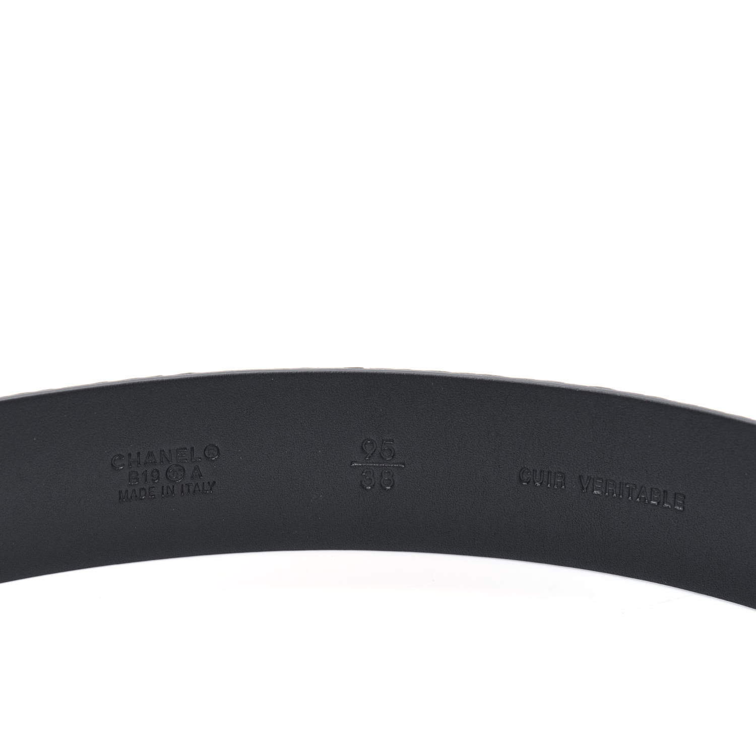Chanel Lizard Embossed Calfskin Gripoix Poured Glass Along The Nile CC Belt 95 38 Black 3 of 3