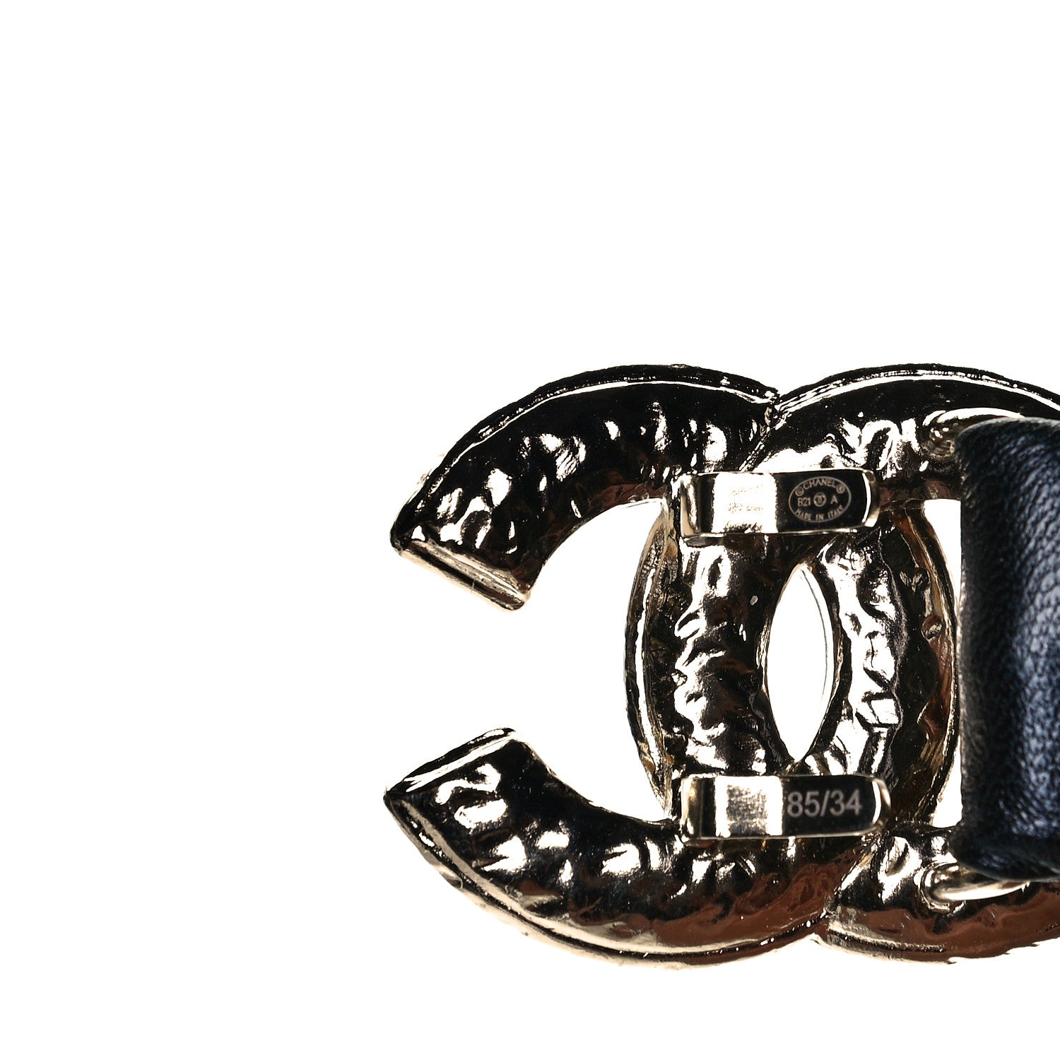 Chanel Calfskin Crystal CC Belt 85 34 Black 3 of 4