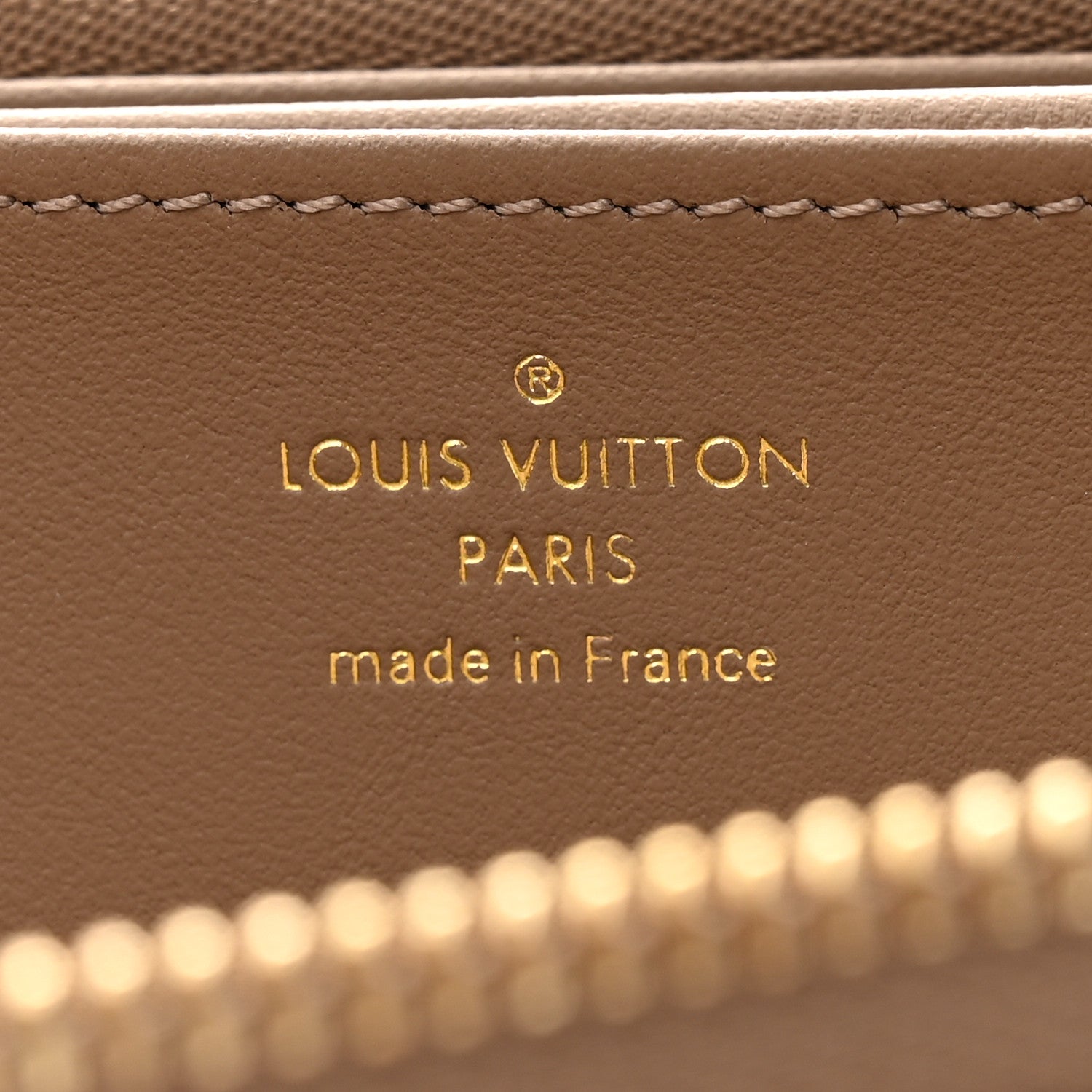 Louis Vuitton Lambskin Embossed Monogram Coussin Zippy Wallet Taupe 6 of 12