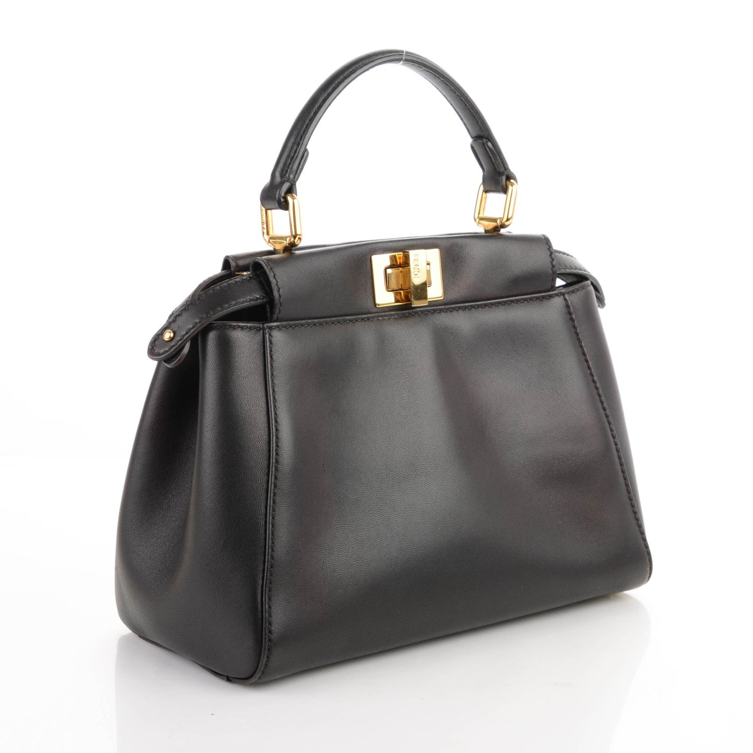 Fendi Nappa Mini Peekaboo Iconic Satchel Black 3 of 8