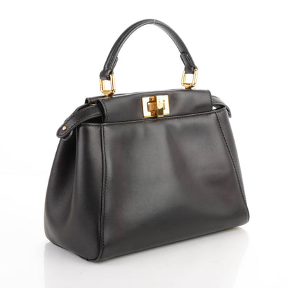 Fendi Nappa Mini Peekaboo Iconic Satchel Black 3 of 8