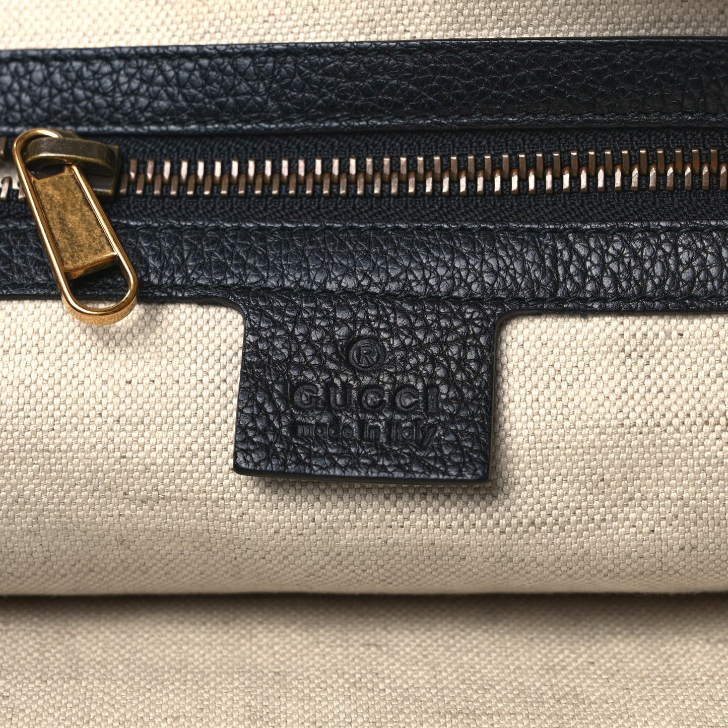 Grained Calfskin Logo Half Moon Hobo Black