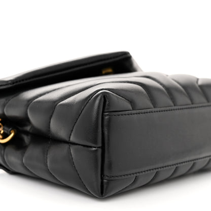 Saint Laurent Calfskin Y Quilted Monogram Toy Loulou Crossbody Bag Black 9 of 10