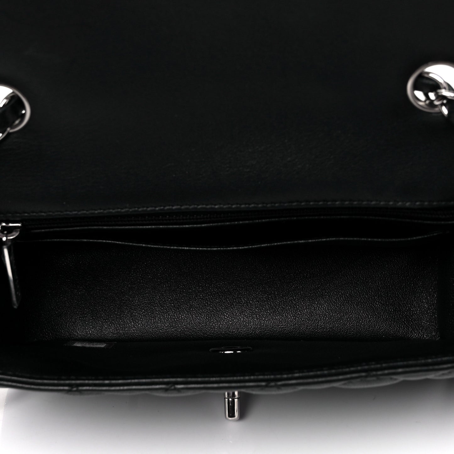 Lambskin Quilted Mini Rectangular Flap Black